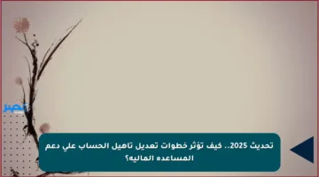 تحديث 2025.. كيف تؤثر خطوات تعديل تأهيل الحساب على دعم المساعدة المالية؟